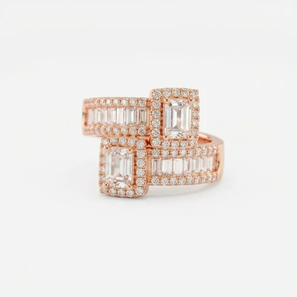 1 Karat Adjustable Geometric Statement Ring