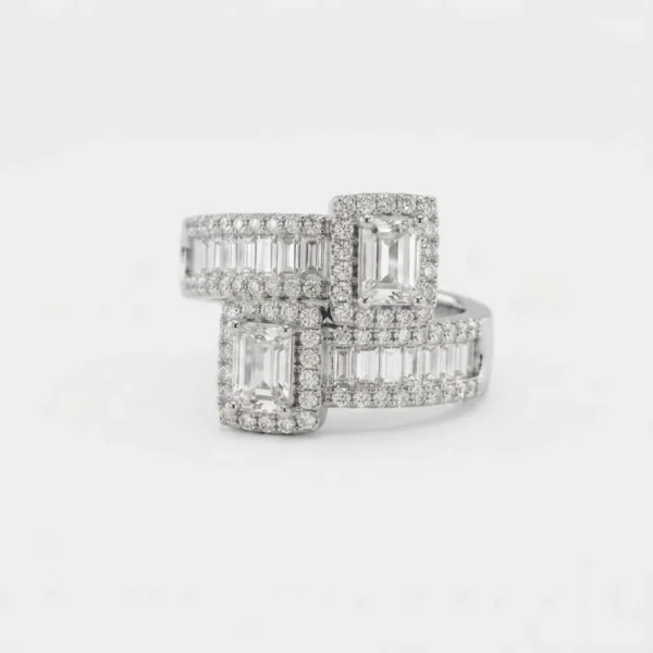 1 Karat Adjustable Geometric Statement Ring