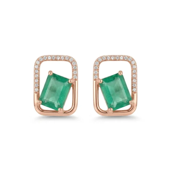 Mint Green Square Stud Earrings