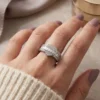 1 Karat Adjustable  Heart Pave Ring