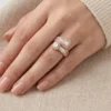 1 Karat Adjustable Geometric Statement Ring