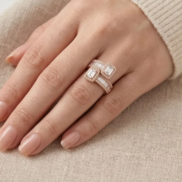 1 Karat Adjustable Geometric Statement Ring