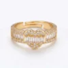 1 Karat Adjustable  Heart Pave Ring