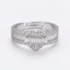 1 Karat Adjustable  Heart Pave Ring