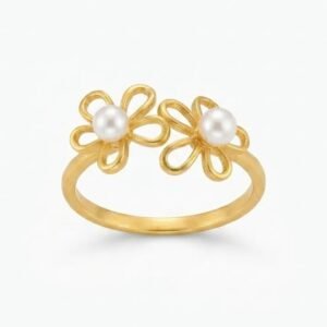 thumb Flower Pearl Wrap Ring
