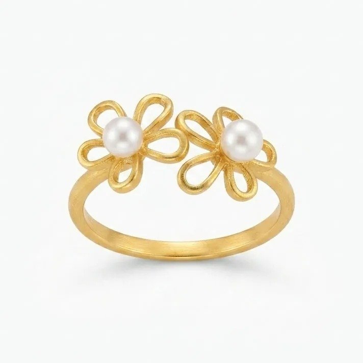 thumb Flower Pearl Wrap Ring thumb Flower Pearl Wrap Ring