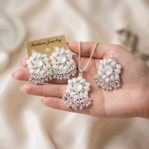 thumb White Stone Filigree Jewelry Set