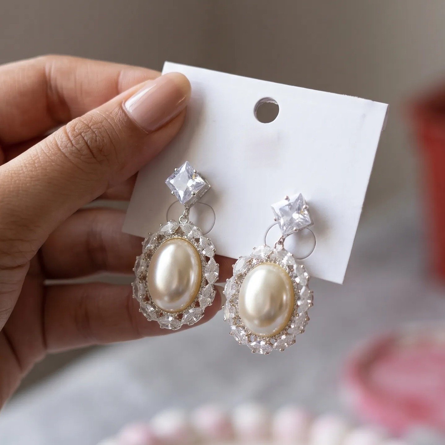 Indian Polish Pearl Drop Earrings Indian Polish Pearl Drop Earrings