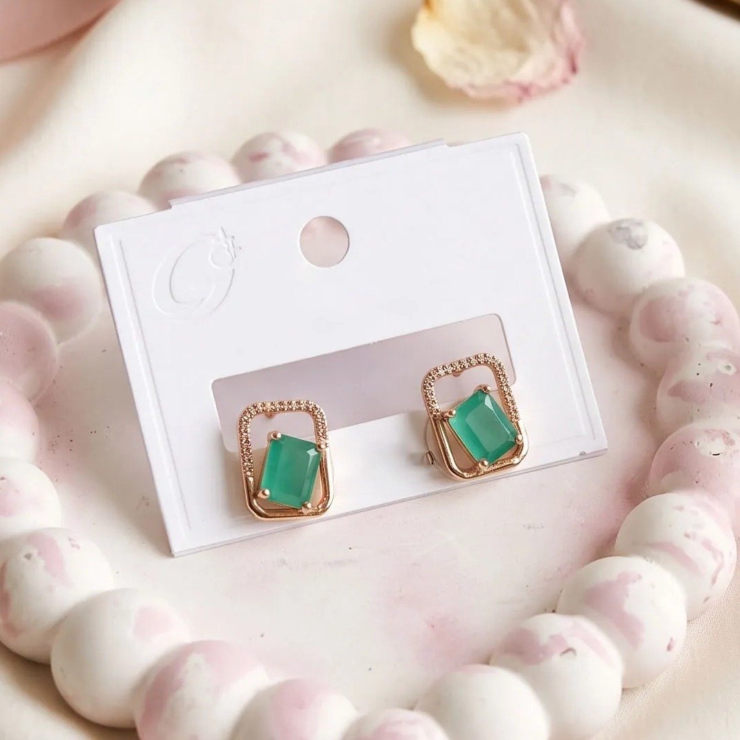 Mint Green Square Stud Earrings Mint Green Square Stud Earrings