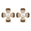 Floral Pearl & Crystal Stud Earrings