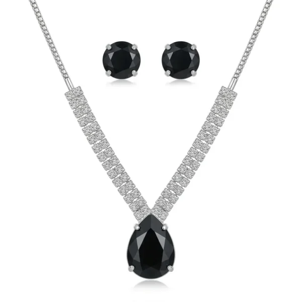 Elegant Teardrop Crystal Necklace Set