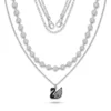 Crystal Swan Multi-Layer Necklace