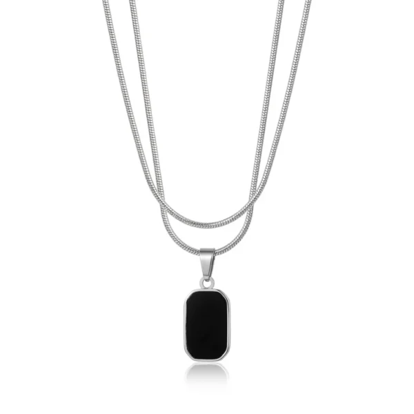 Minimalist Rectangle Pendant Necklace