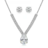Elegant Teardrop Crystal Necklace Set
