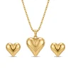 Heart Necklace & Stud Set