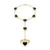 Black Heart Hand Chain Bracelet