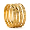 Traditional 1 Karat Gold Bangle Set (4 Pieces)