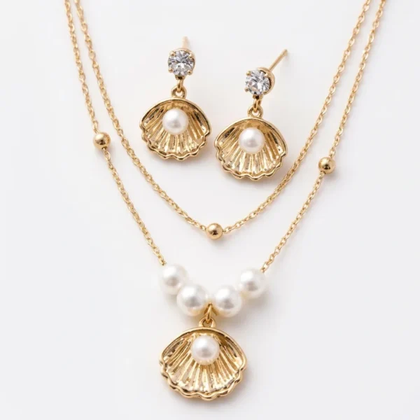 Coastal Shell Necklace Set For Little Girls